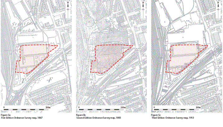 Figure 5. First, Second and Third Edition Ordnance Survey maps. 1:4,000