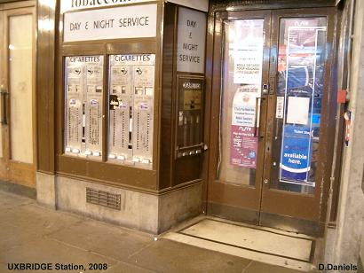 Cigarette machines, Uxbridge station. © Derek Daniels, 2008