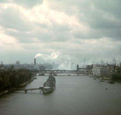 Towards Bankside from Tower Bridge, c1973. © Bill Hines Estate