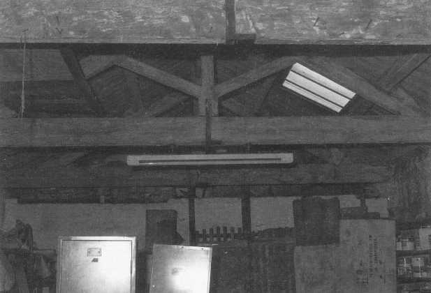 Fig. 3. Upper Floor Stable, east side, roof truss. (Photo Peter Skilton, Summer 1982)