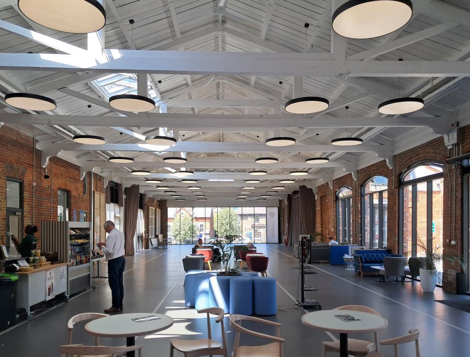 interior of the Brunel train shed