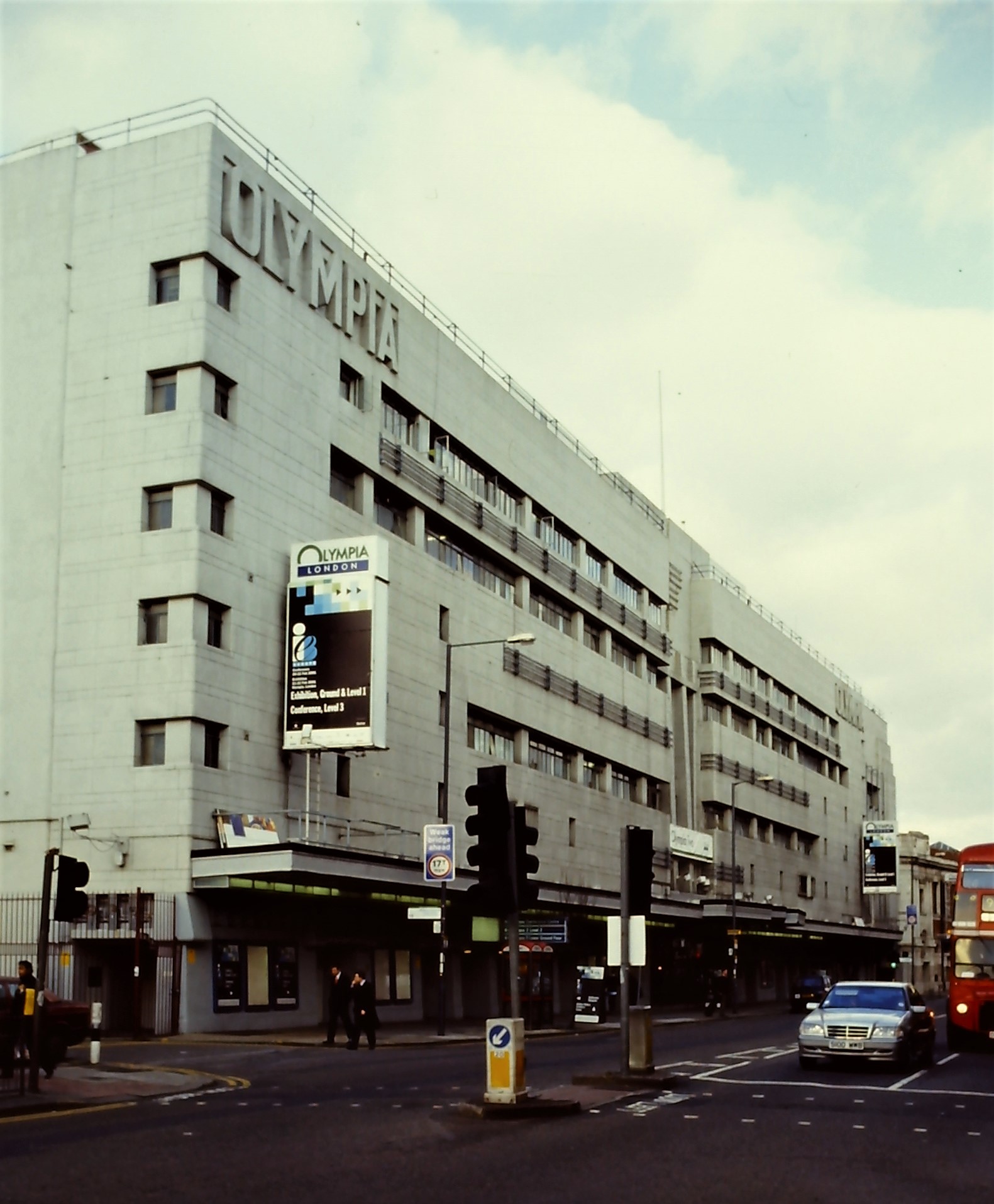 Olympia Central Hall facade on Hammersmith Road, 2000