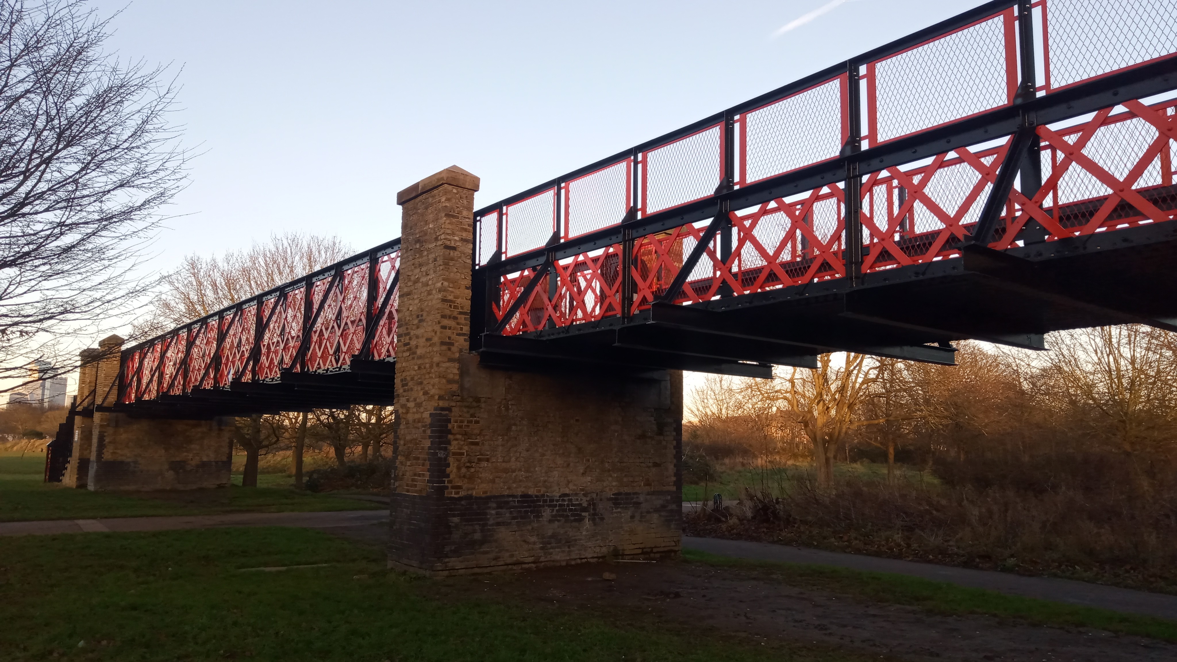 The footbridge (pictured in 2025)