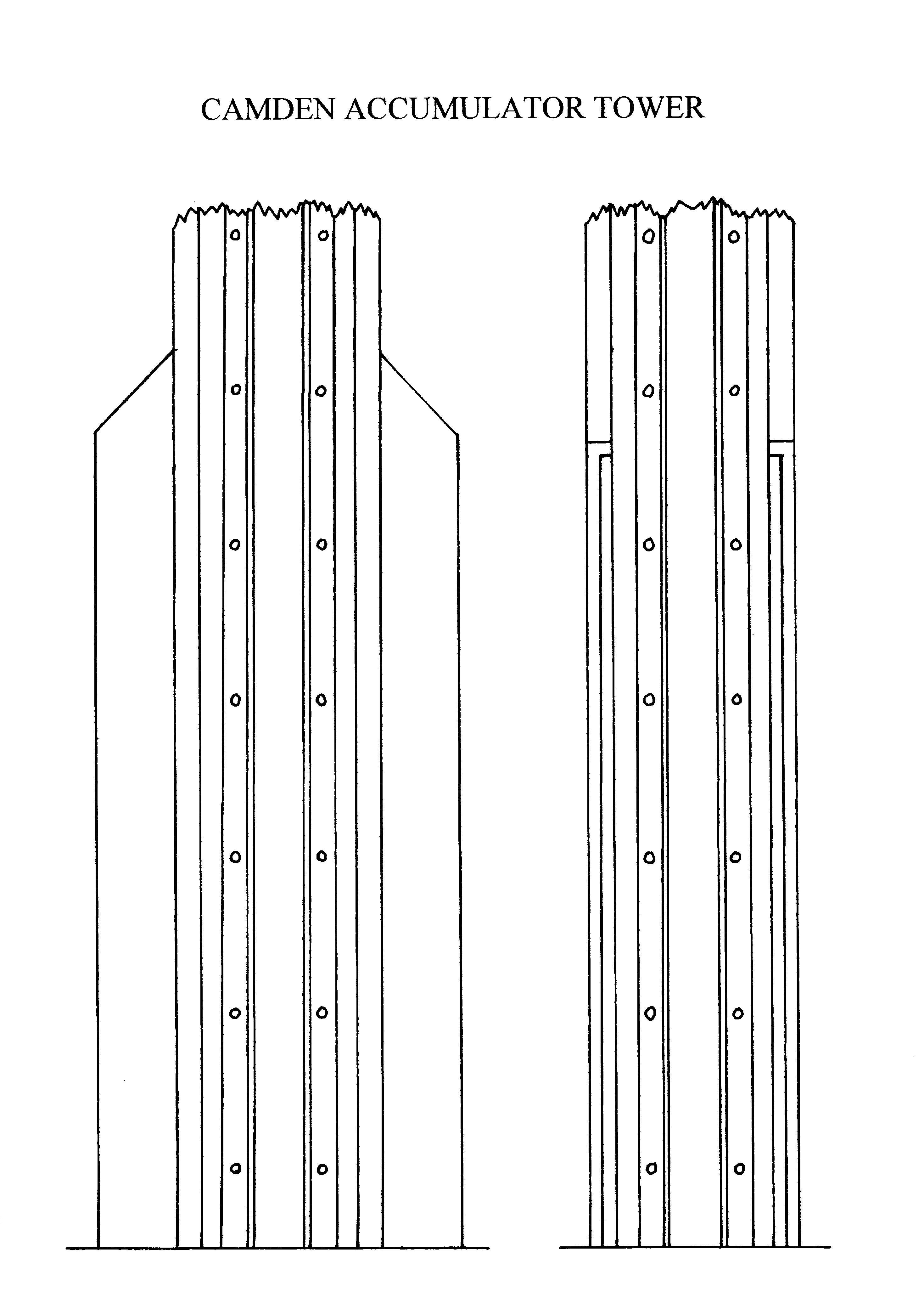 Detail at the foot of the guide timbers, southwest side (left) north-east side (right)