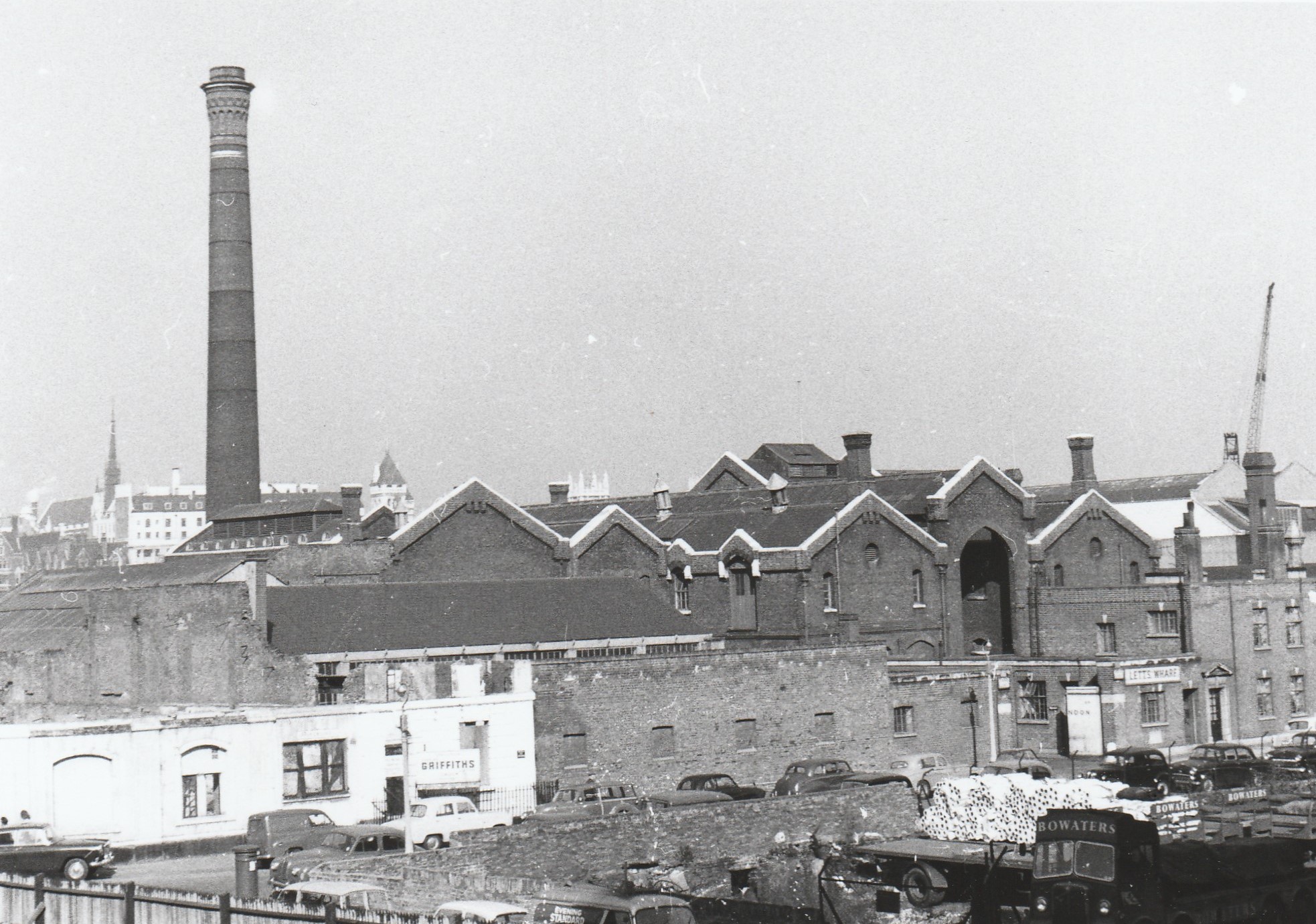 Lett's Wharf refuse destructor, March 1961, Colin Bowden