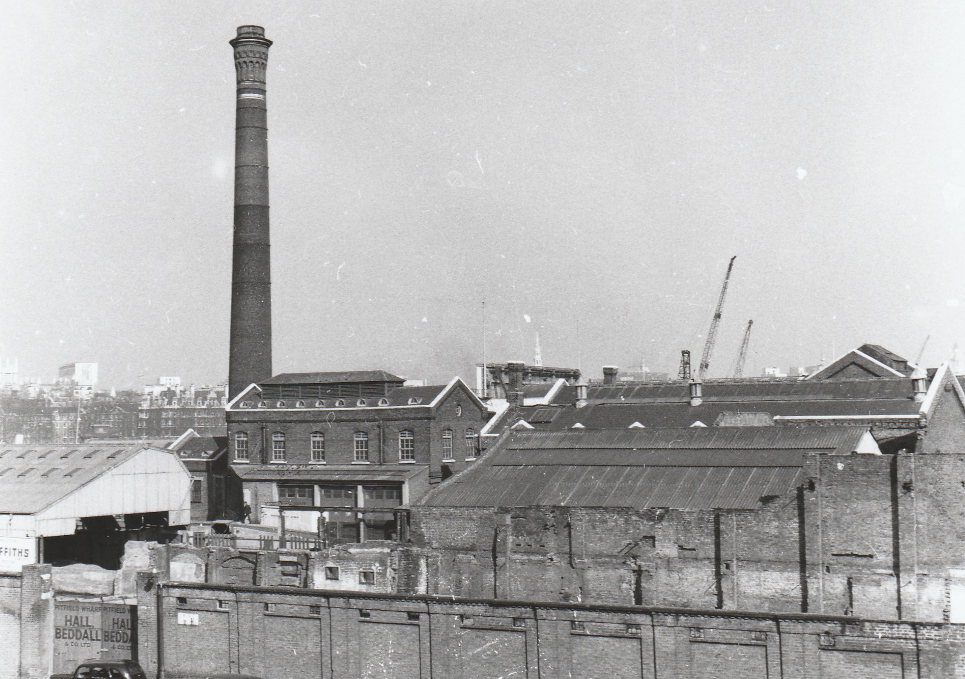 Lett's Wharf refuse destructor, March 1961, Colin Bowden