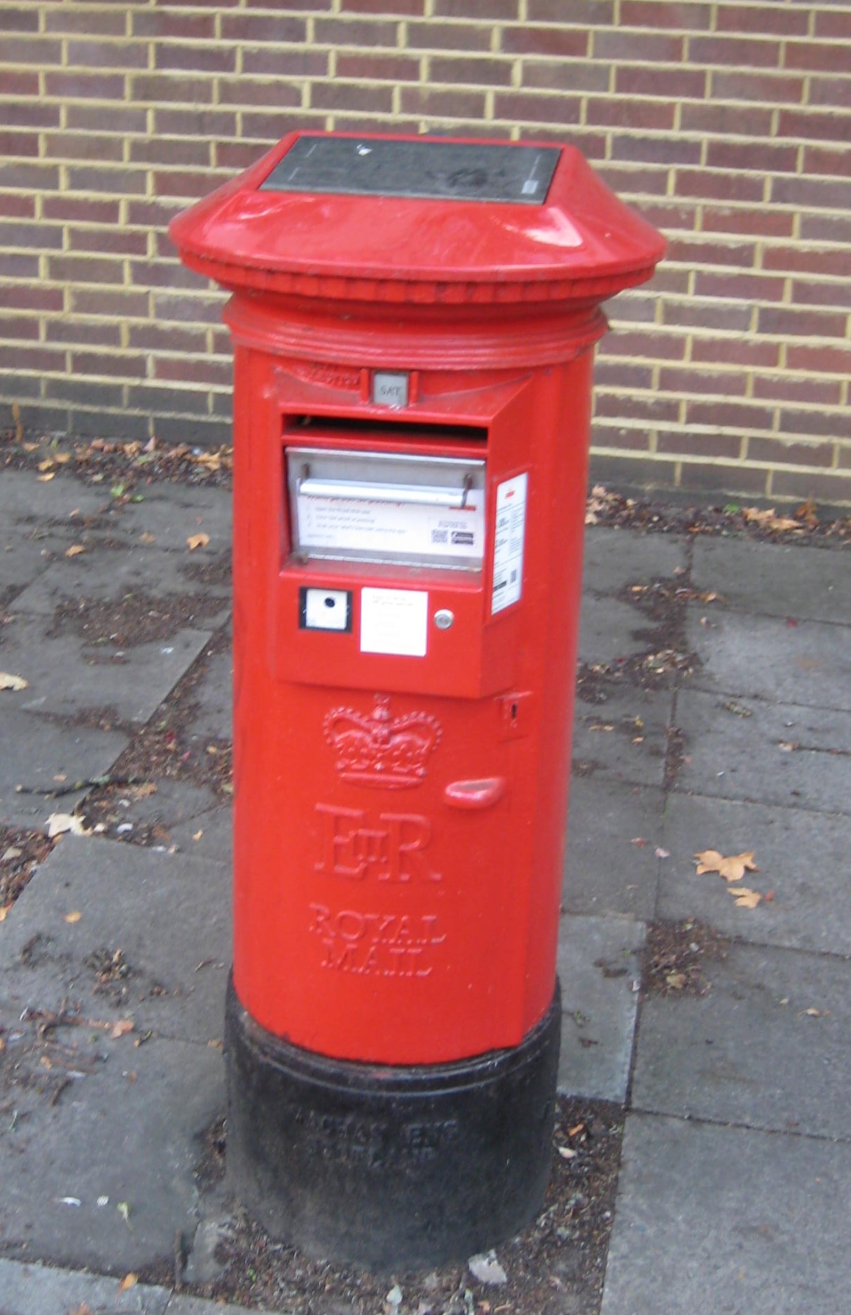 post box with solar panel