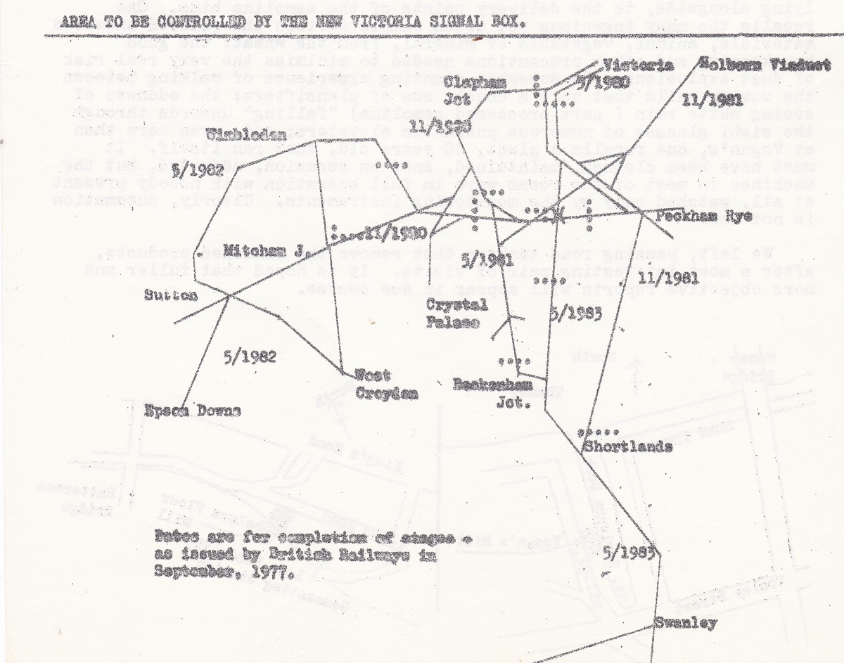 Area to be controlled by the new Victoria signal box